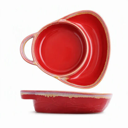 🍽️ Retro serverings- og bagefad i keramik med opdelte rum – enkelt håndtag og egnet til ovn og opvaskemaskine