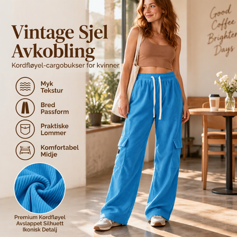 🧸 Afslappede retrobukser i fløjl til kvinder