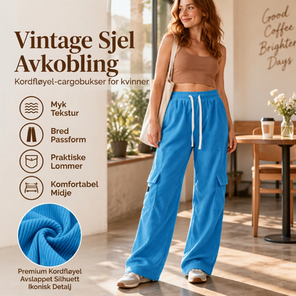 🧸 Afslappede retrobukser i fløjl til kvinder