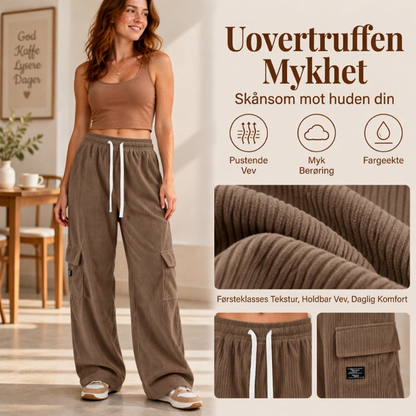 🧸 Afslappede retrobukser i fløjl til kvinder