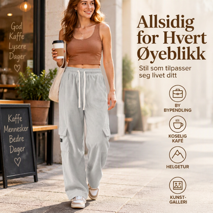 🧸 Afslappede retrobukser i fløjl til kvinder