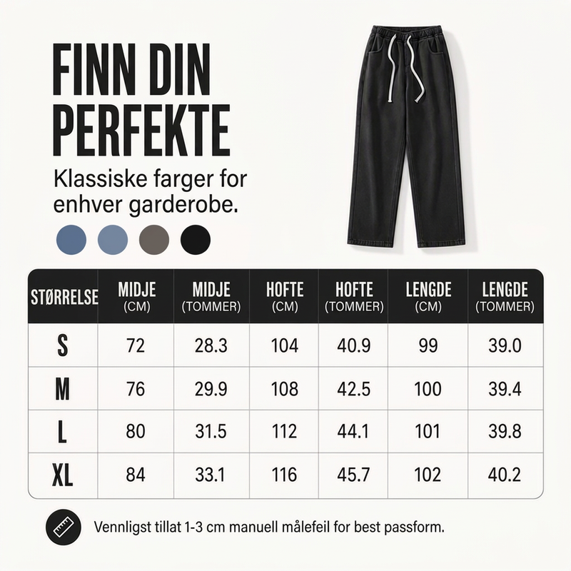 👖 Lige denimjeans til kvinder med varmt foer