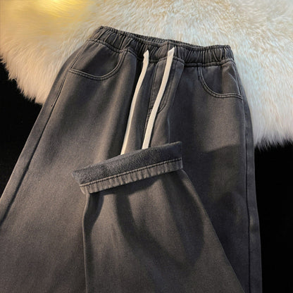 👖 Lige denimjeans til kvinder med varmt foer