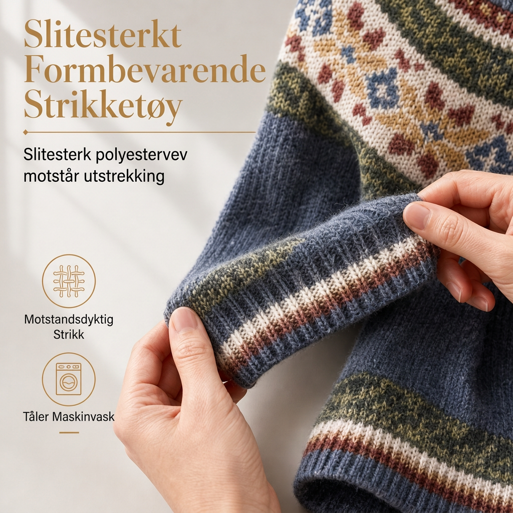 🧶 Løs striktrøje til kvinder med rund hals og farveblokke
