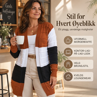 🌈 Farverig åbentstrikket trøje til kvinder