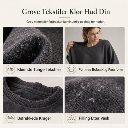🧶 Striktrøje til kvinder med rund hals og skuldersømme – Afslappet og behagelig pasform