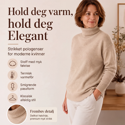 🧶 Blød og afslappet rullekravesweater til kvinder