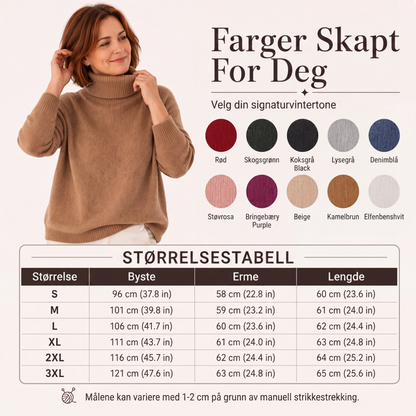 🧶 Blød og afslappet rullekravesweater til kvinder