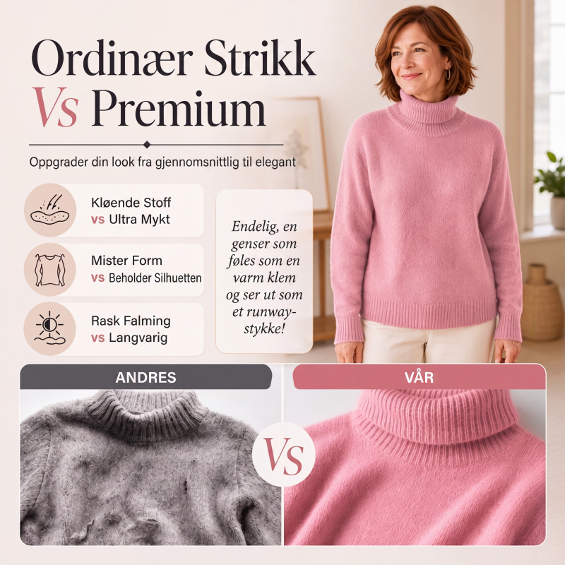 🧶 Blød og afslappet rullekravesweater til kvinder