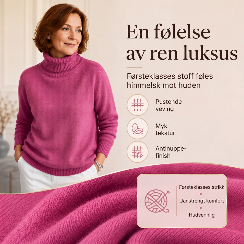 🧶 Blød og afslappet rullekravesweater til kvinder