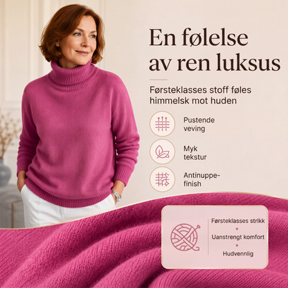 🧶 Blød og afslappet rullekravesweater til kvinder