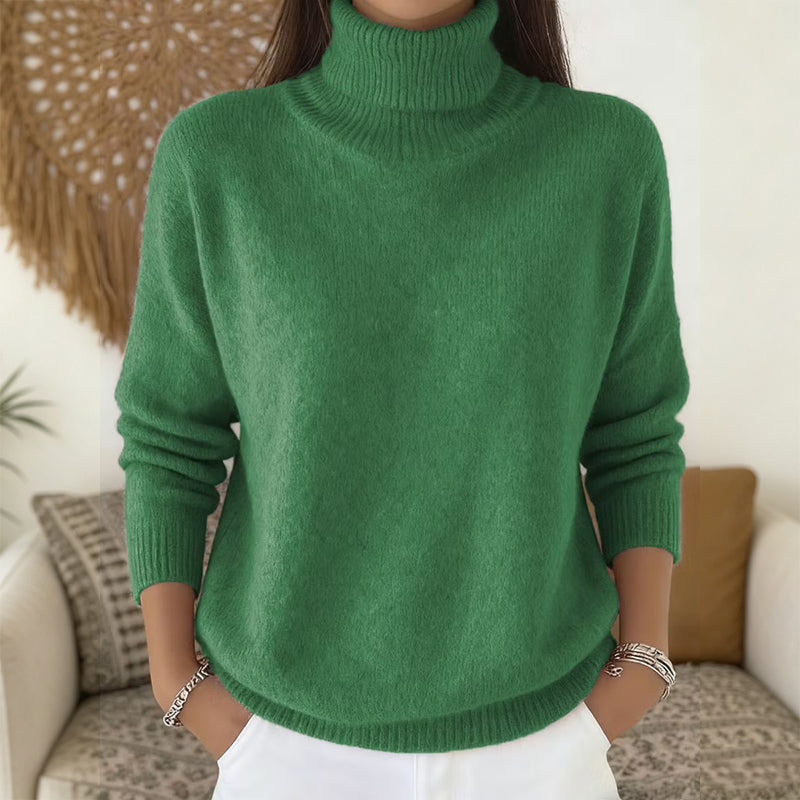 🧶 Blød og afslappet rullekravesweater til kvinder