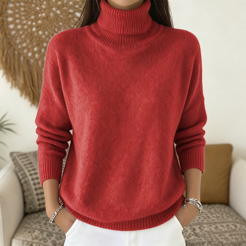 🧶 Blød og afslappet rullekravesweater til kvinder