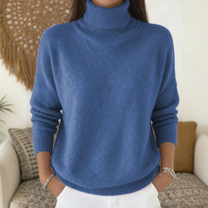 🧶 Blød og afslappet rullekravesweater til kvinder
