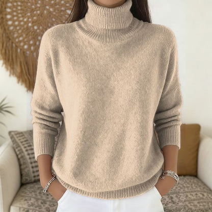 🧶 Blød og afslappet rullekravesweater til kvinder