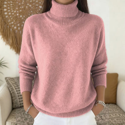 🧶 Blød og afslappet rullekravesweater til kvinder