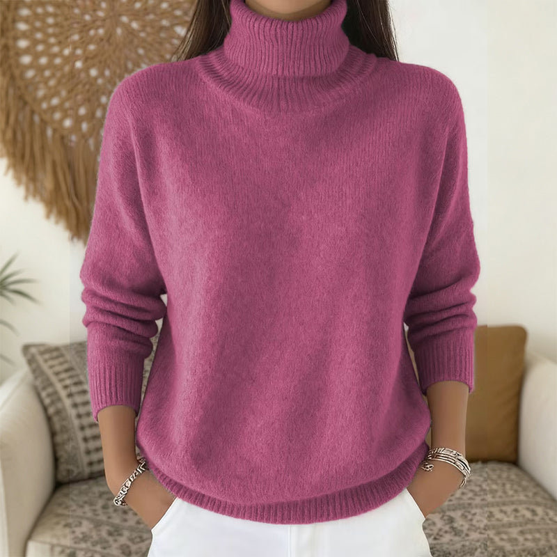 🧶 Blød og afslappet rullekravesweater til kvinder