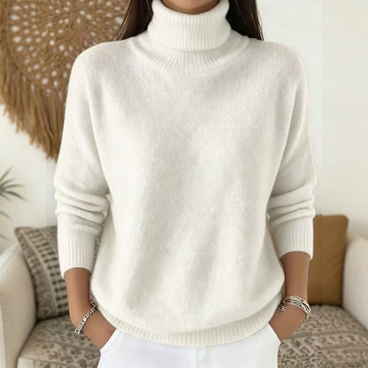 🧶 Blød og afslappet rullekravesweater til kvinder