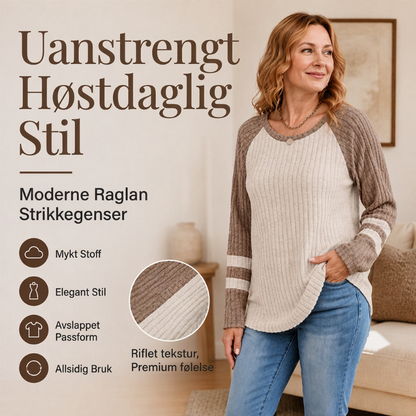 ✨ Farveblok-top til kvinder med lange ærmer og ribstrik